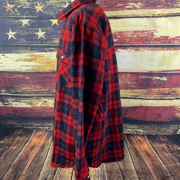 Wyoming Traders Mens Plaid Snap Up Long Sleeve 100% Wool Oversized Shirt - Picture 7 of 8